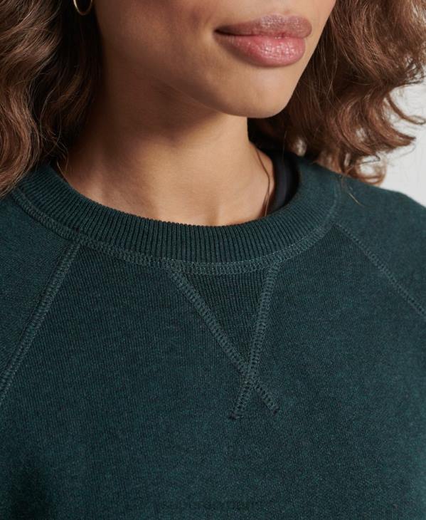 Superdry femmes pull ras du cou essentiel en coton bio D64Z6713 vêtements vert