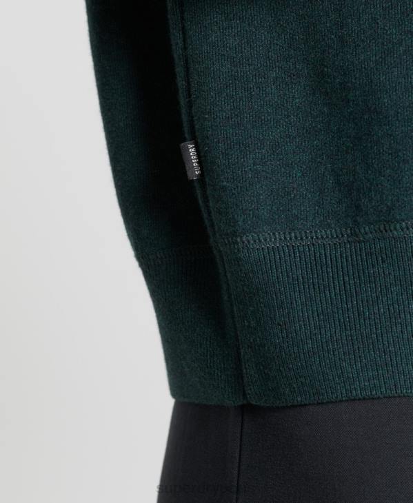 Superdry femmes pull ras du cou essentiel en coton bio D64Z6713 vêtements vert
