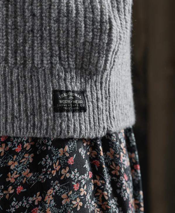 Superdry femmes pull ras du cou freya en tweed D64Z6766 vêtements gris clair
