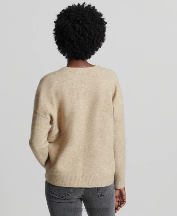 Superdry femmes studios pull ample en maille à col v D64Z4016 vêtements nu