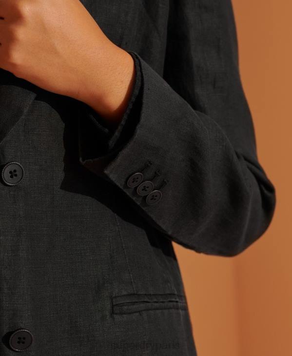 Superdry femmes blazer en chanvre édition limitée D64Z5541 vêtements noir
