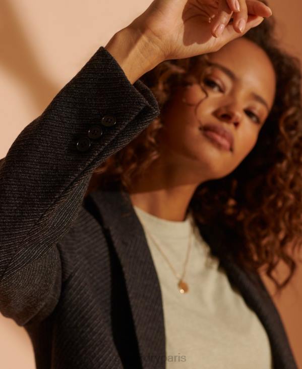 Superdry femmes blazer en laine édition limitée D64Z5475 vêtements noir