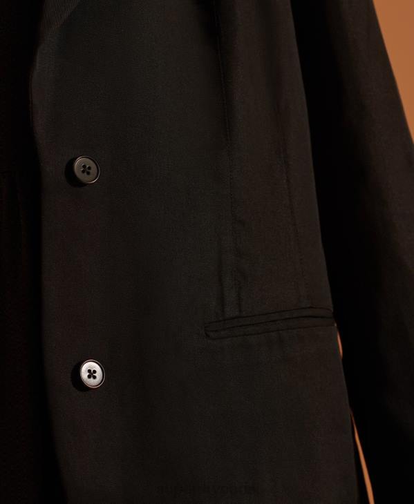 Superdry femmes blazer en tencel édition limitée D64Z5530 vêtements noir