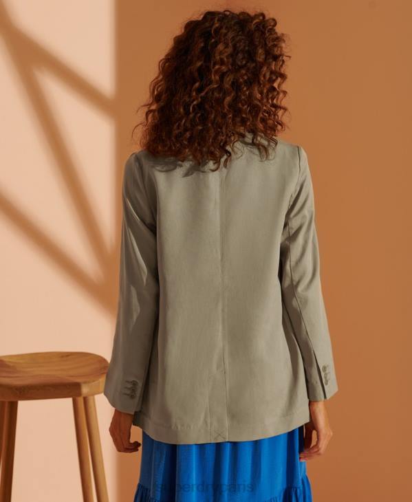 Superdry femmes blazer en tencel édition limitée D64Z5531 vêtements beige