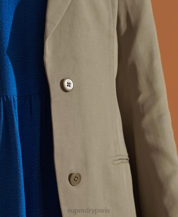 Superdry femmes blazer en tencel édition limitée D64Z5531 vêtements beige