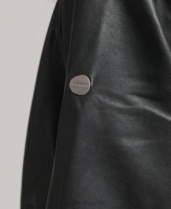 Superdry femmes blouson aviateur en cuir D64Z5723 vêtements noir