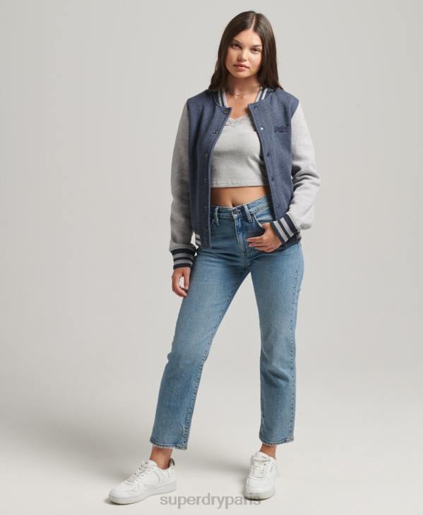 Superdry femmes blouson aviateur essentiel en jersey D64Z3500 vêtements marine