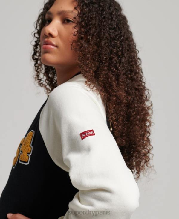 Superdry femmes blouson aviateur à inscription collégiale D64Z3609 vêtements noir