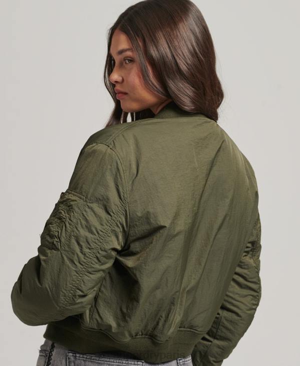 Superdry femmes blouson aviateur militaire ma1 D64Z5569 vêtements kaki