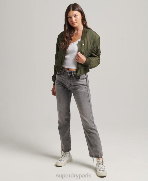 Superdry femmes blouson aviateur militaire ma1 D64Z5569 vêtements kaki