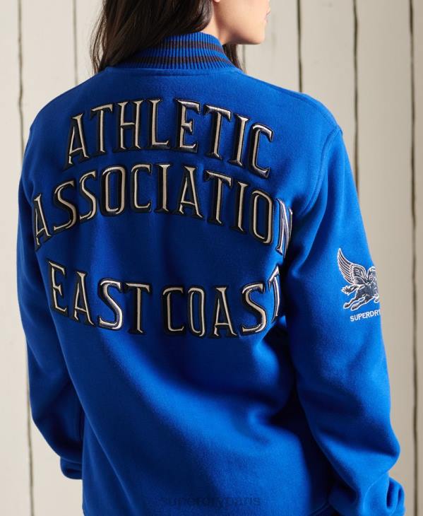 Superdry femmes blouson aviateur oversize en jersey universitaire D64Z5895 vêtements bleu
