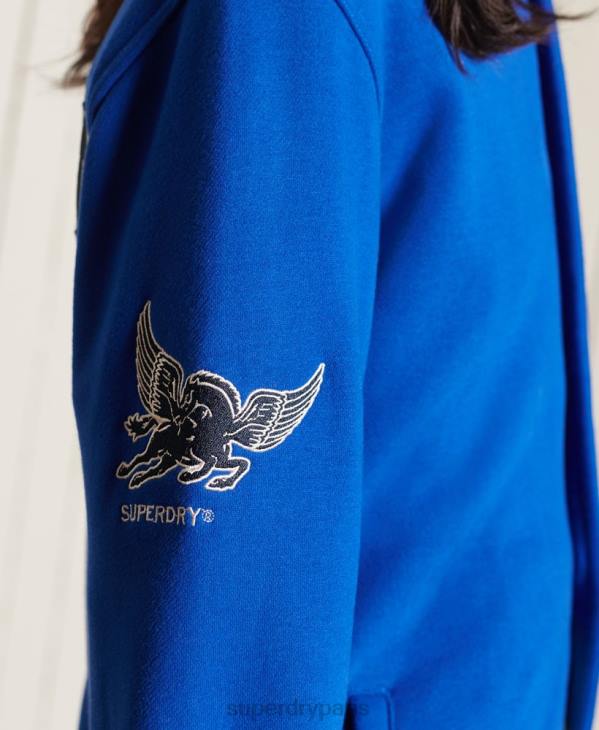 Superdry femmes blouson aviateur oversize en jersey universitaire D64Z5895 vêtements bleu