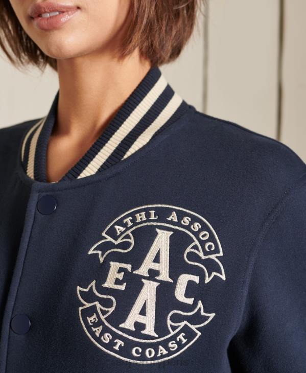 Superdry femmes blouson aviateur oversize en jersey universitaire D64Z6026 vêtements marine