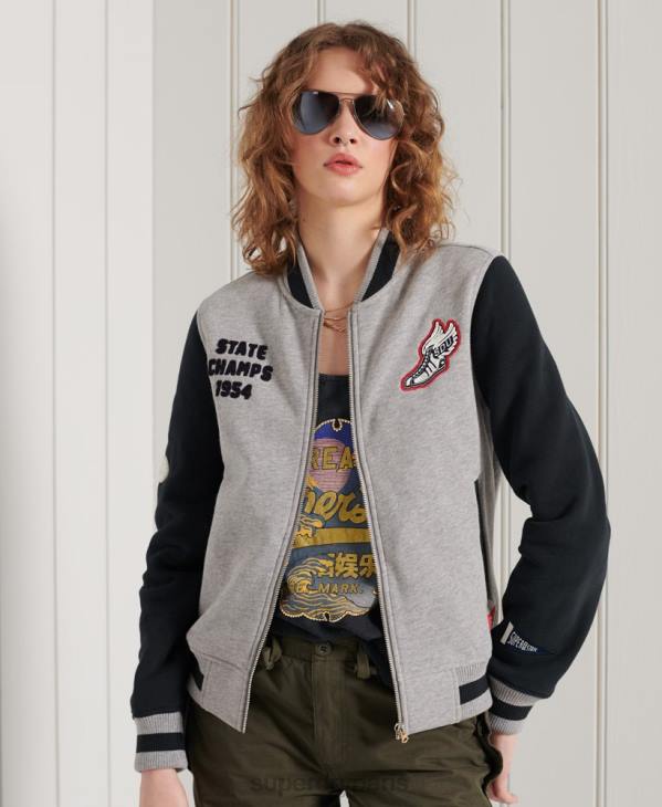 Superdry femmes blouson de baseball scénarisé collégial D64Z6006 vêtements marine