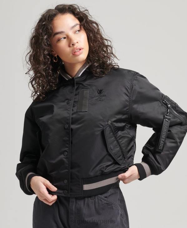 Superdry femmes blouson opportuniste ma-1 D64Z5661 vêtements noir