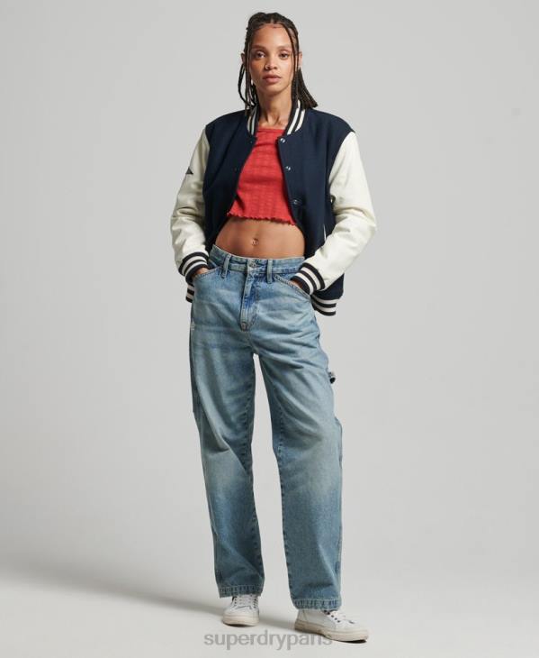 Superdry femmes blouson universitaire universitaire D64Z3784 vêtements marine