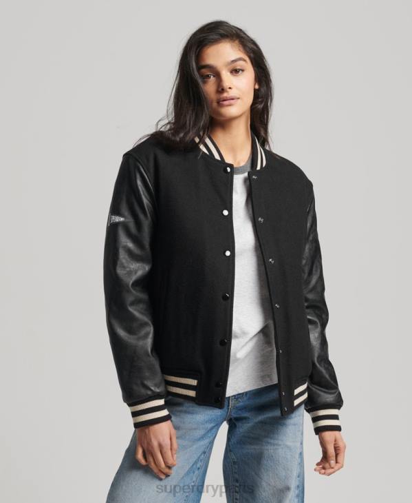 Superdry femmes blouson universitaire universitaire D64Z5409 vêtements gris foncé