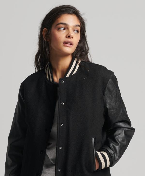 Superdry femmes blouson universitaire universitaire D64Z5409 vêtements gris foncé