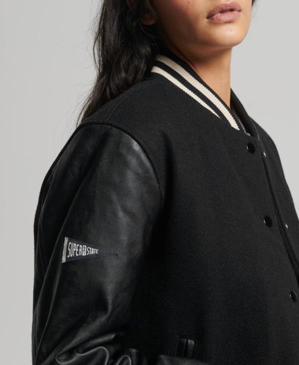 Superdry femmes blouson universitaire universitaire D64Z5409 vêtements gris foncé