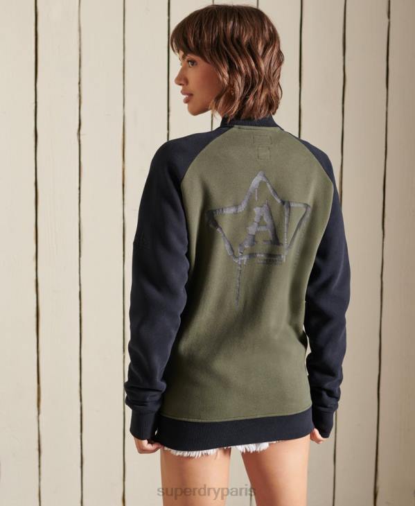 Superdry femmes blousons vintage oversize en jersey D64Z6040 vêtements vert