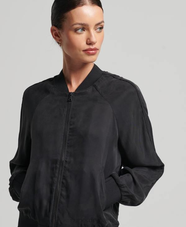 Superdry femmes bomber en cupro D64Z5606 vêtements noir