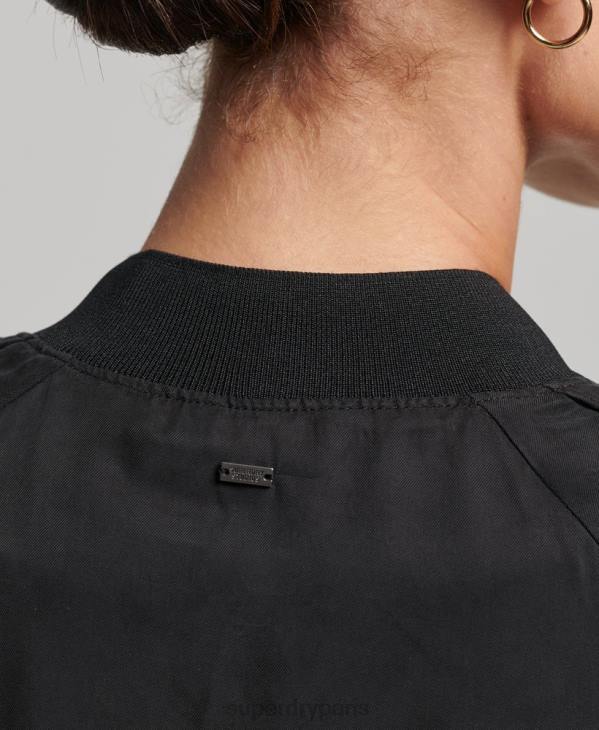Superdry femmes bomber en cupro D64Z5606 vêtements noir
