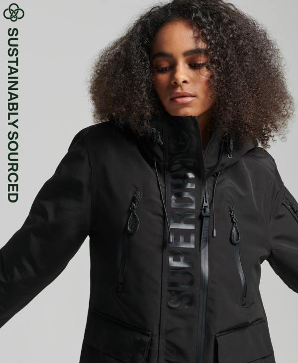 Superdry femmes coupe-vent ultime sd à capuche D64Z3806 vêtements noir