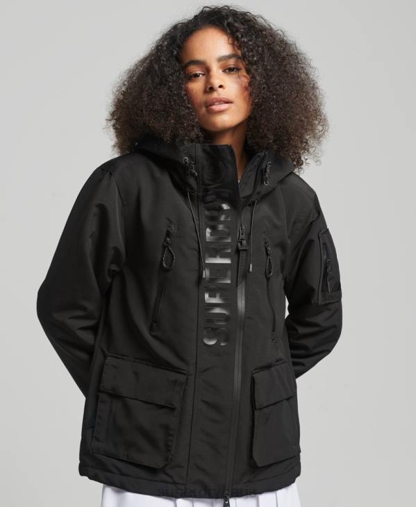 Superdry femmes coupe-vent ultime sd à capuche D64Z3806 vêtements noir