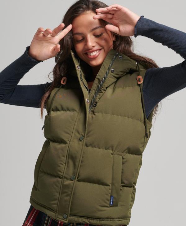 Superdry femmes doudoune à capuche everest D64Z3666 vêtements vert