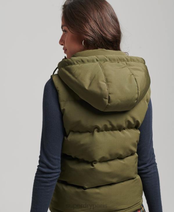 Superdry femmes doudoune à capuche everest D64Z3666 vêtements vert