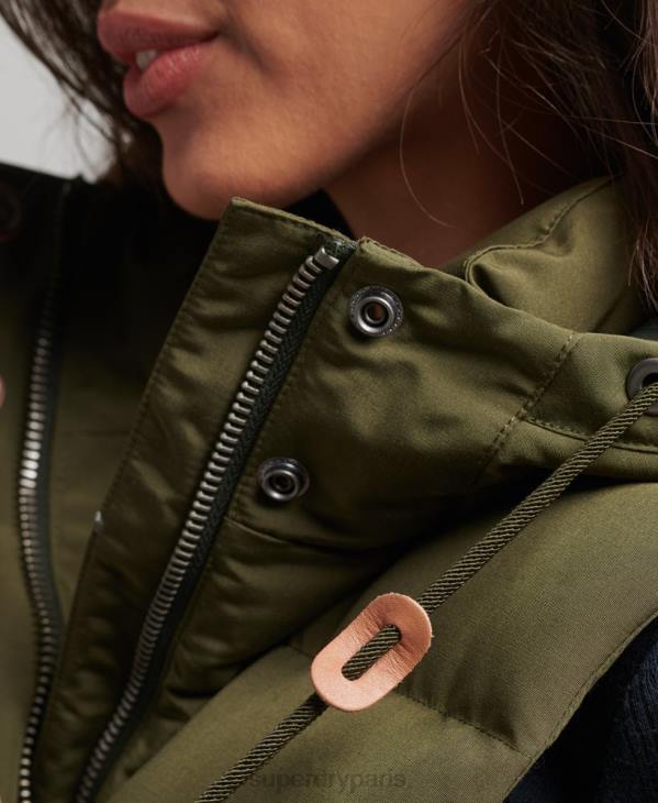 Superdry femmes doudoune à capuche everest D64Z3666 vêtements vert