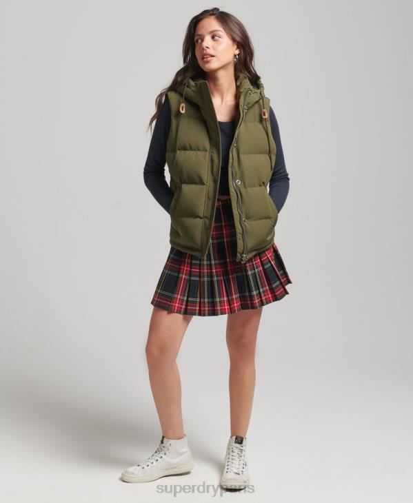 Superdry femmes doudoune à capuche everest D64Z3666 vêtements vert