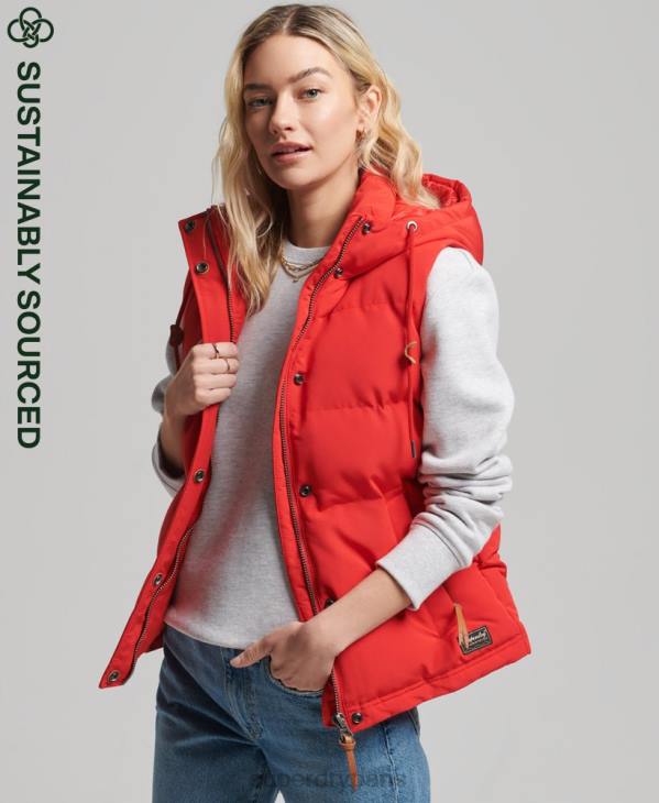 Superdry femmes doudoune à capuche everest D64Z5600 vêtements rouge