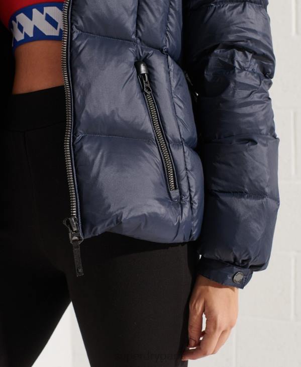 Superdry femmes doudoune à capuche montagne D64Z5598 vêtements marine