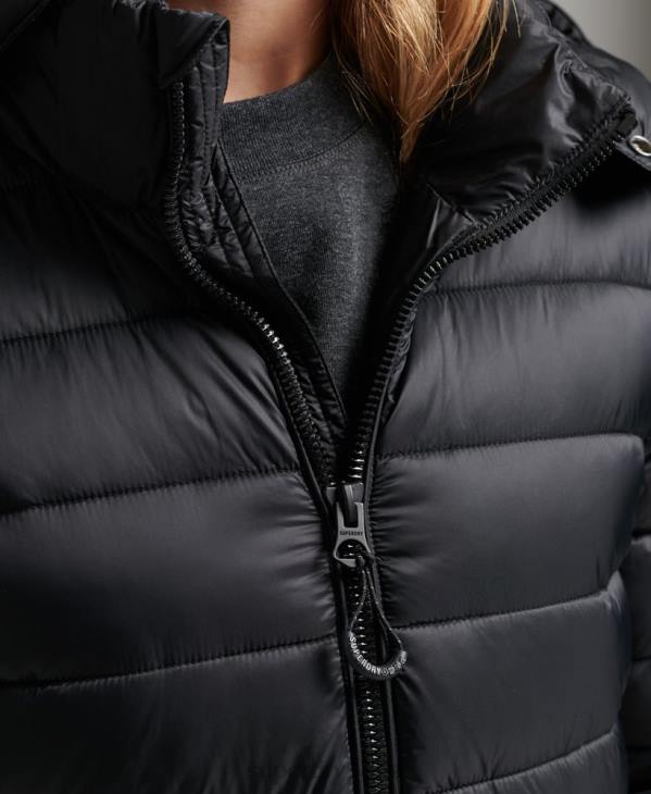 Superdry femmes doudoune classique à capuche D64Z3565 vêtements noir