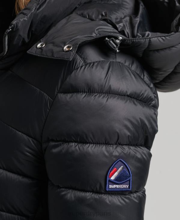 Superdry femmes doudoune classique à capuche D64Z3565 vêtements noir