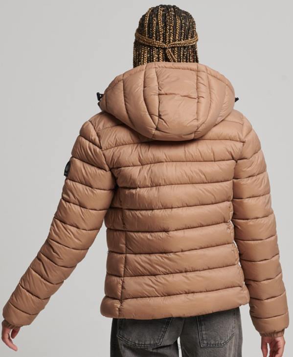 Superdry femmes doudoune classique à capuche D64Z3686 vêtements brun