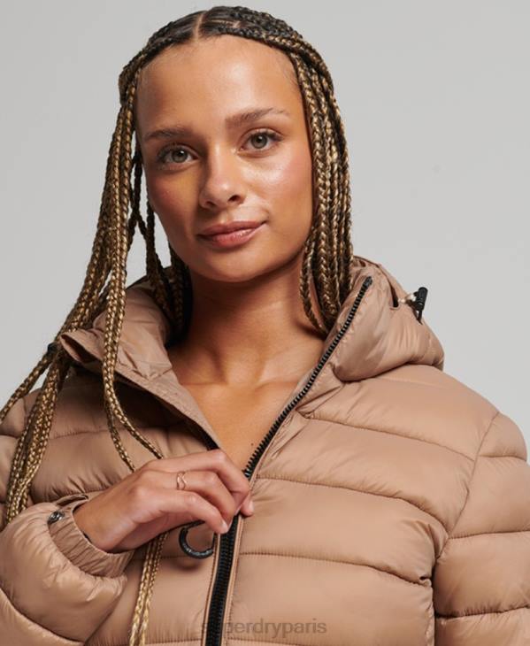 Superdry femmes doudoune classique à capuche D64Z3686 vêtements brun