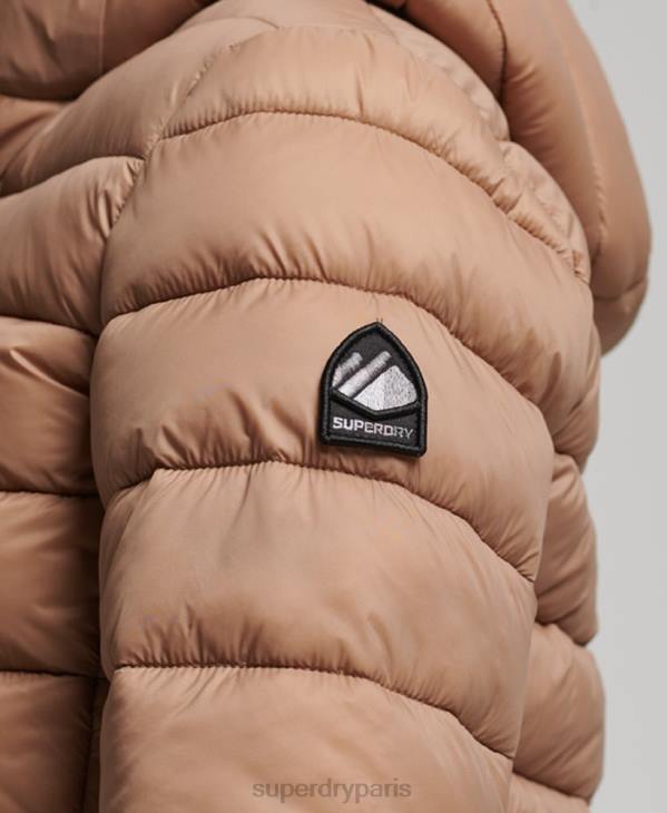 Superdry femmes doudoune classique à capuche D64Z3686 vêtements brun
