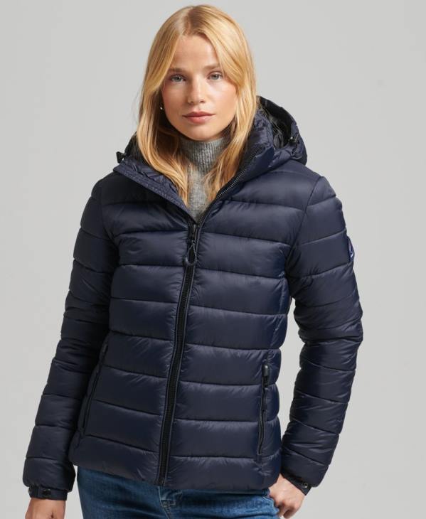 Superdry femmes doudoune classique à capuche D64Z3687 vêtements marine