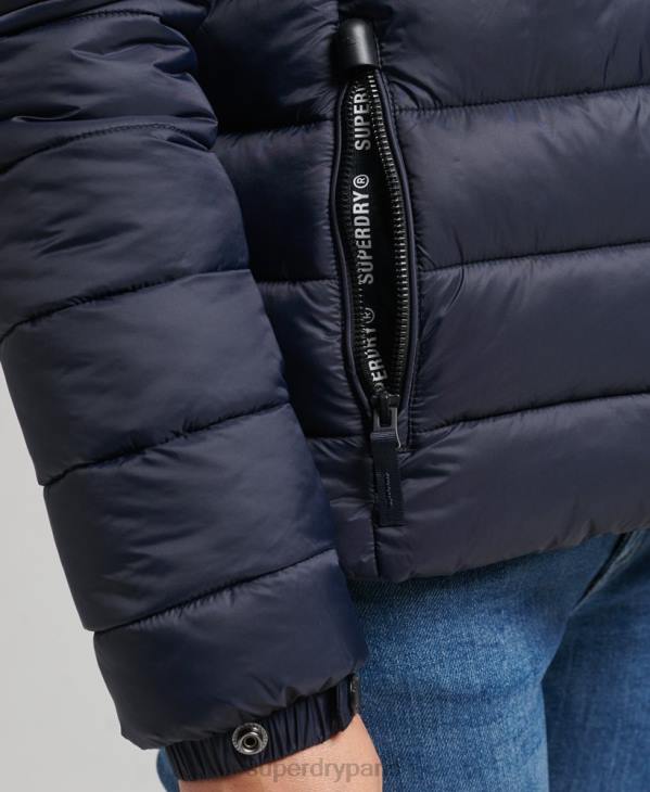 Superdry femmes doudoune classique à capuche D64Z3687 vêtements marine