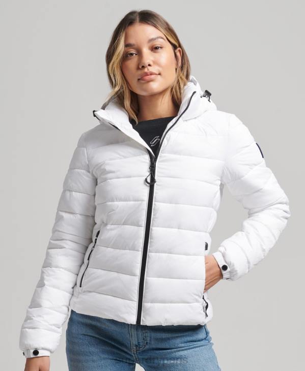 Superdry femmes doudoune classique à capuche D64Z3712 vêtements blanc
