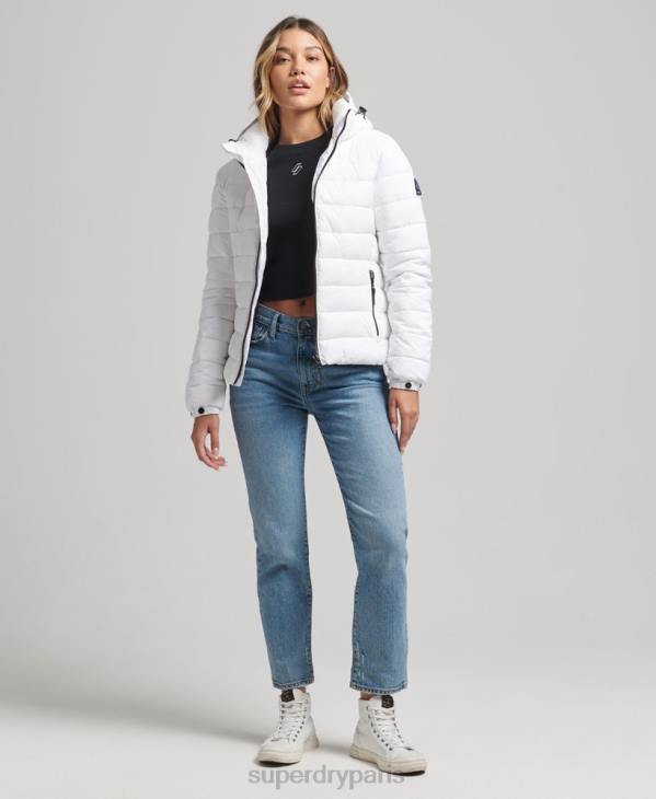 Superdry femmes doudoune classique à capuche D64Z3712 vêtements blanc