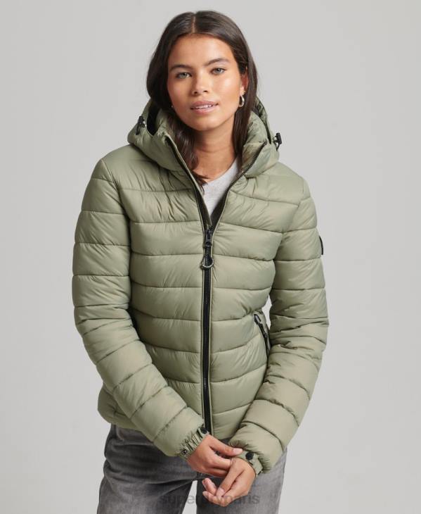 Superdry femmes doudoune classique à capuche D64Z3730 vêtements kaki