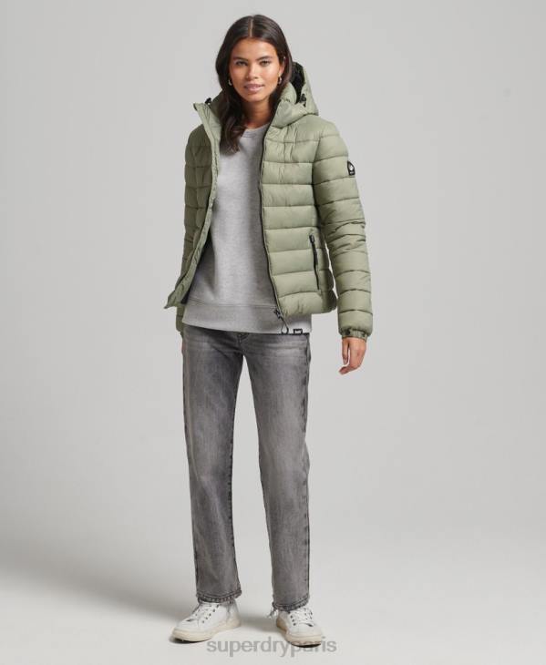 Superdry femmes doudoune classique à capuche D64Z3730 vêtements kaki
