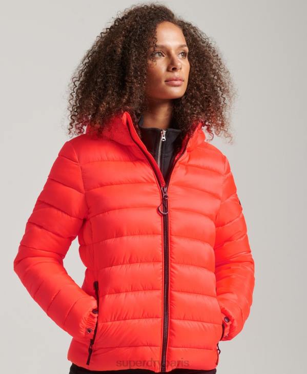 Superdry femmes doudoune classique à capuche D64Z3790 vêtements corail