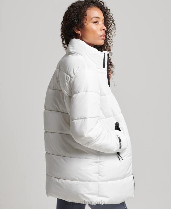Superdry femmes doudoune de sport longue D64Z5414 vêtements blanc