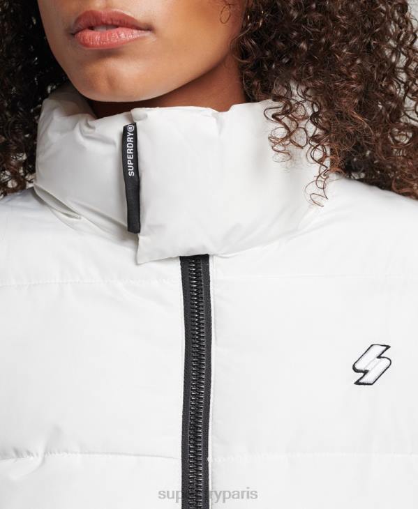 Superdry femmes doudoune de sport longue D64Z5414 vêtements blanc