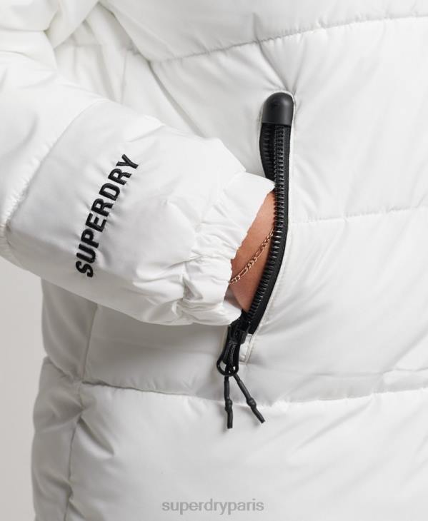 Superdry femmes doudoune de sport longue D64Z5414 vêtements blanc