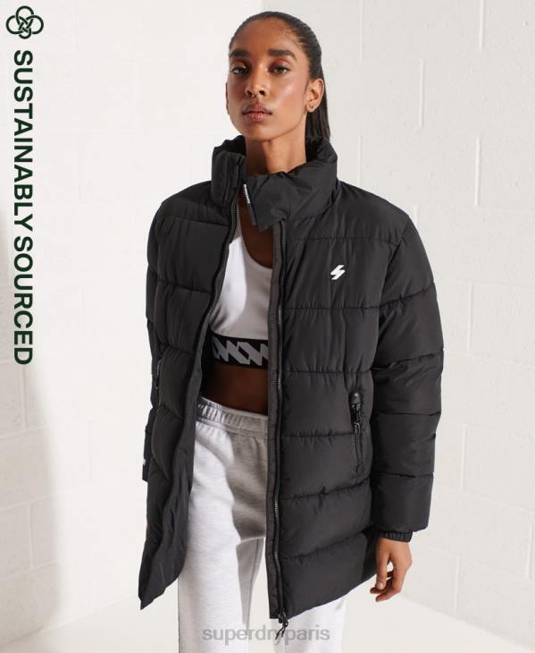 Superdry femmes doudoune de sport longue D64Z5527 vêtements noir